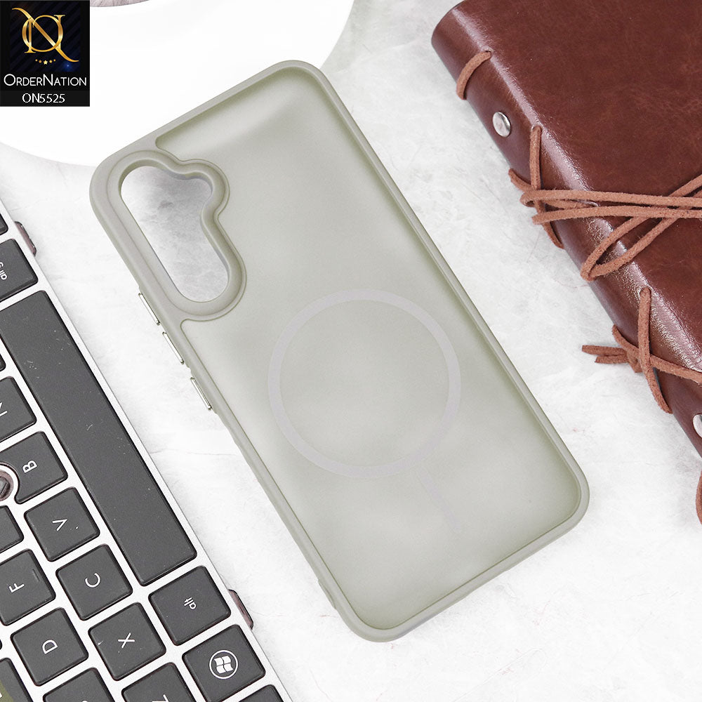 Samsung Galaxy S24 Cover - Gray - New Premium Semi Transparent Magsafe Style Print Case (Magsafe Dose Not Work)