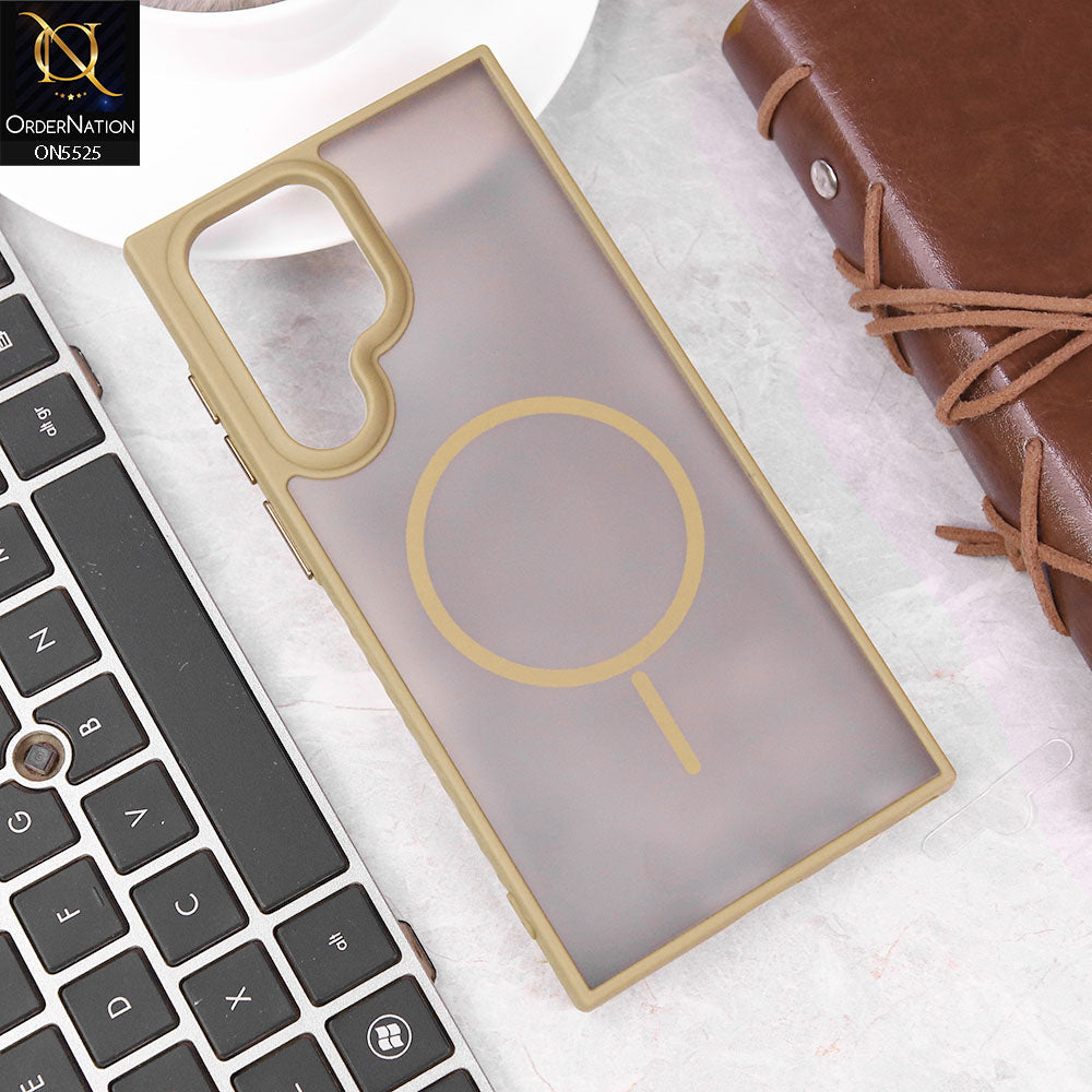 Samsung Galaxy S24 Ultra Cover - Desert - New Premium Semi Transparent Magsafe Style Print Case (Magsafe Dose Not Work)