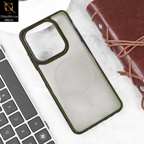 Infinix Hot 50i Cover - Black - New Premium Semi Transparent Magsafe Style Print Case (Magsafe Dose Not Work)