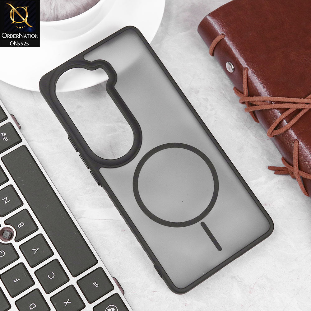 Vivo iQOO Z9s Cover - Black - New Premium Semi Transparent Magsafe Style Print Case (Magsafe Dose Not Work)