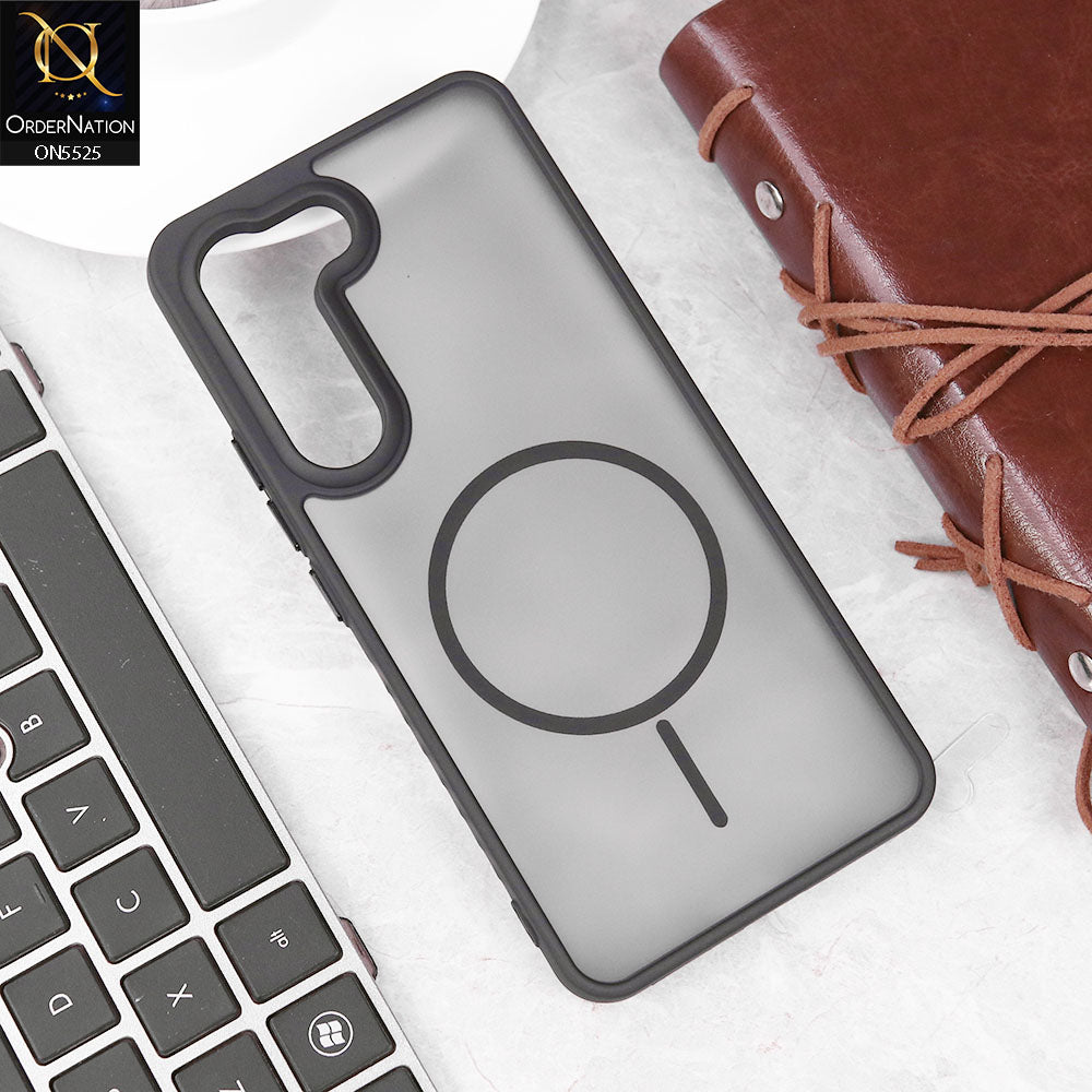 Vivo Y200e Cover - Black - New Premium Semi Transparent Magsafe Style Print Case (Magsafe Dose Not Work)