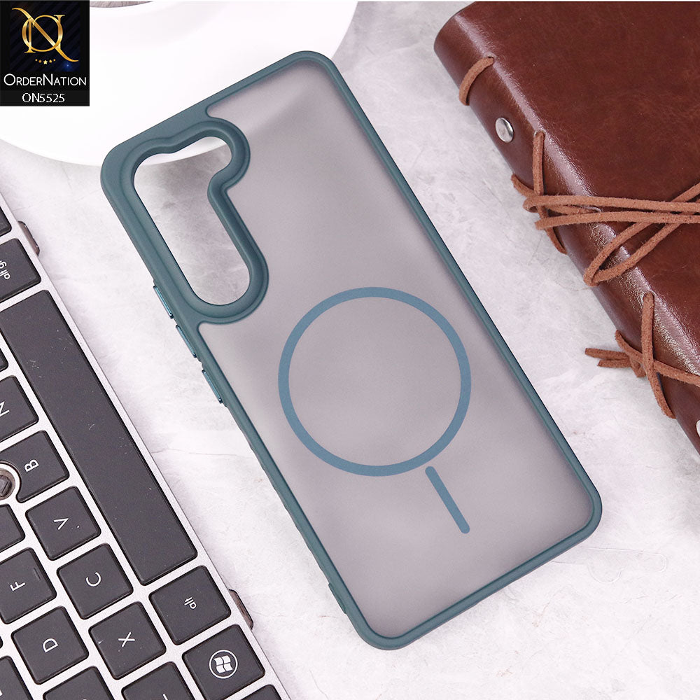 Vivo Y200e Cover - Blue - New Premium Semi Transparent Magsafe Style Print Case (Magsafe Dose Not Work)