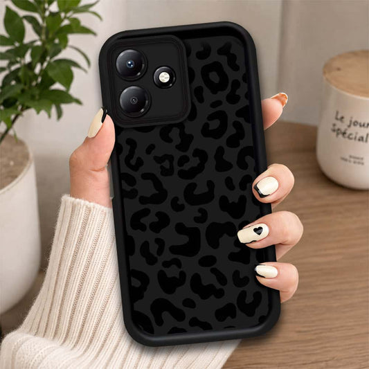Infinix Hot 30 Play - Black - Classic Leopard Print - ONation Step Up Series - HQ Liquid Silicone Soft Case