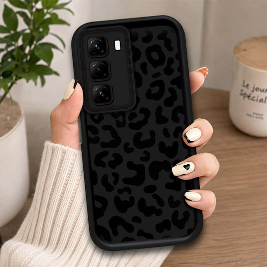 Infinix Hot 50 - Black - Classic Leopard Print - ONation Step Up Series - HQ Liquid Silicone Soft Case