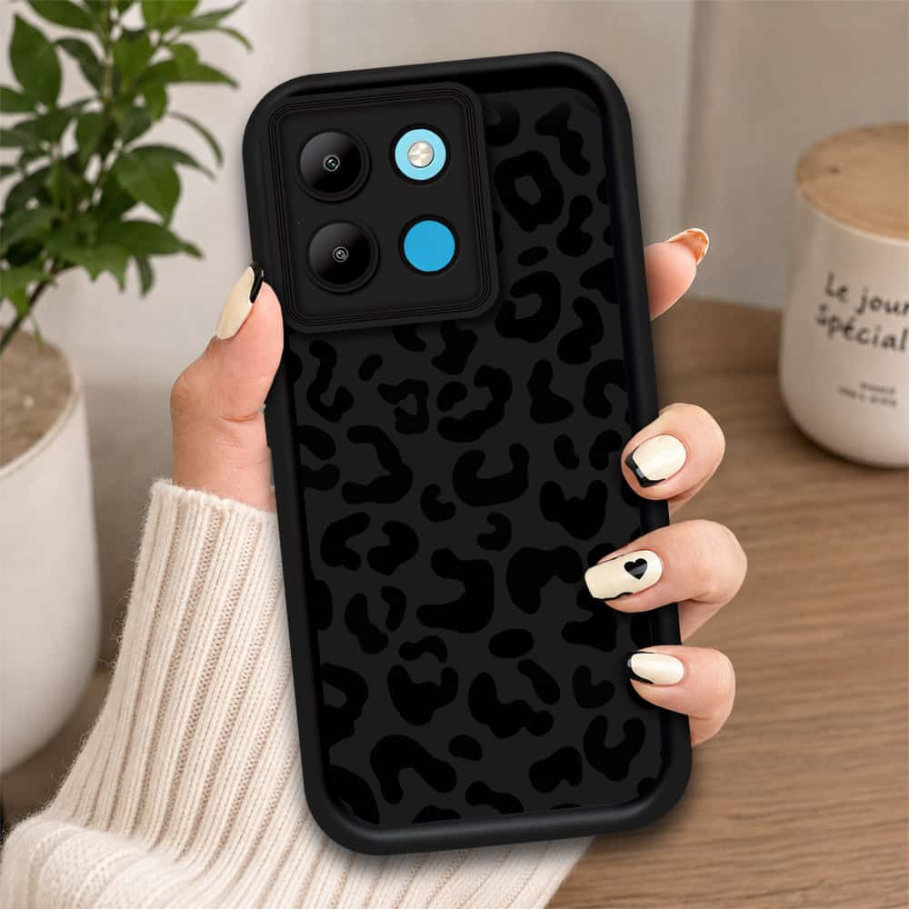 Tecno Pop 7 - Black - Classic Leopard Print - ONation Step Up Series - HQ Liquid Silicone Soft Case