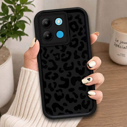 Infinix Smart 7 Plus - Black - Classic Leopard Print - ONation Step Up Series - HQ Liquid Silicone Soft Case