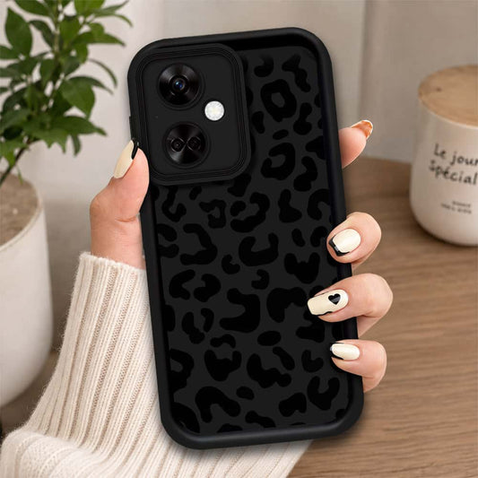 OnePlus Nord CE3 - Black - Classic Leopard Print - ONation Step Up Series - HQ Liquid Silicone Soft Case