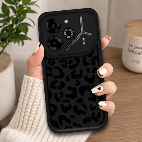 Tecno Pova 6 - Black - Classic Leopard Print - ONation Step Up Series - HQ Liquid Silicone Soft Case