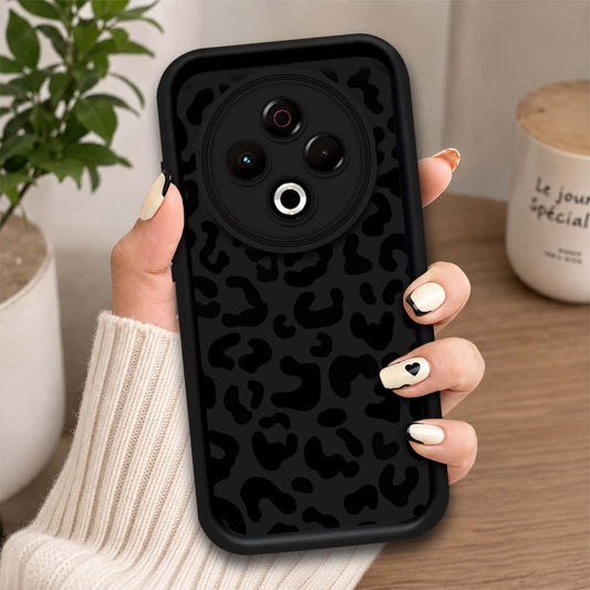 Tecno Spark 30 4G - Black - Classic Leopard Print - ONation Step Up Series - HQ Liquid Silicone Soft Case