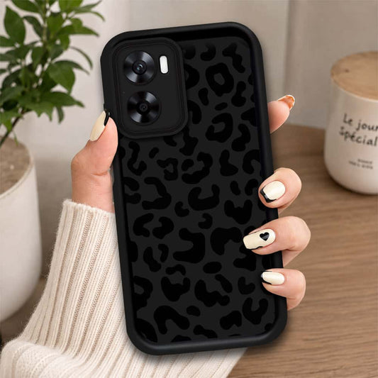 Oppo A57 4G 2022 - Black - Classic Leopard Print - ONation Step Up Series - HQ Liquid Silicone Soft Case