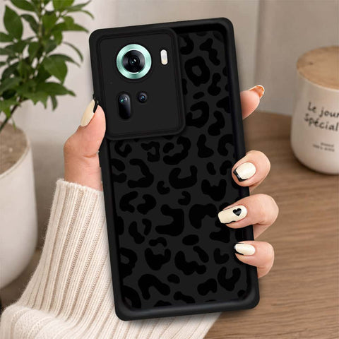 Oppo Reno 11 5G - Black - Classic Leopard Print - ONation Step Up Series - HQ Liquid Silicone Soft Case