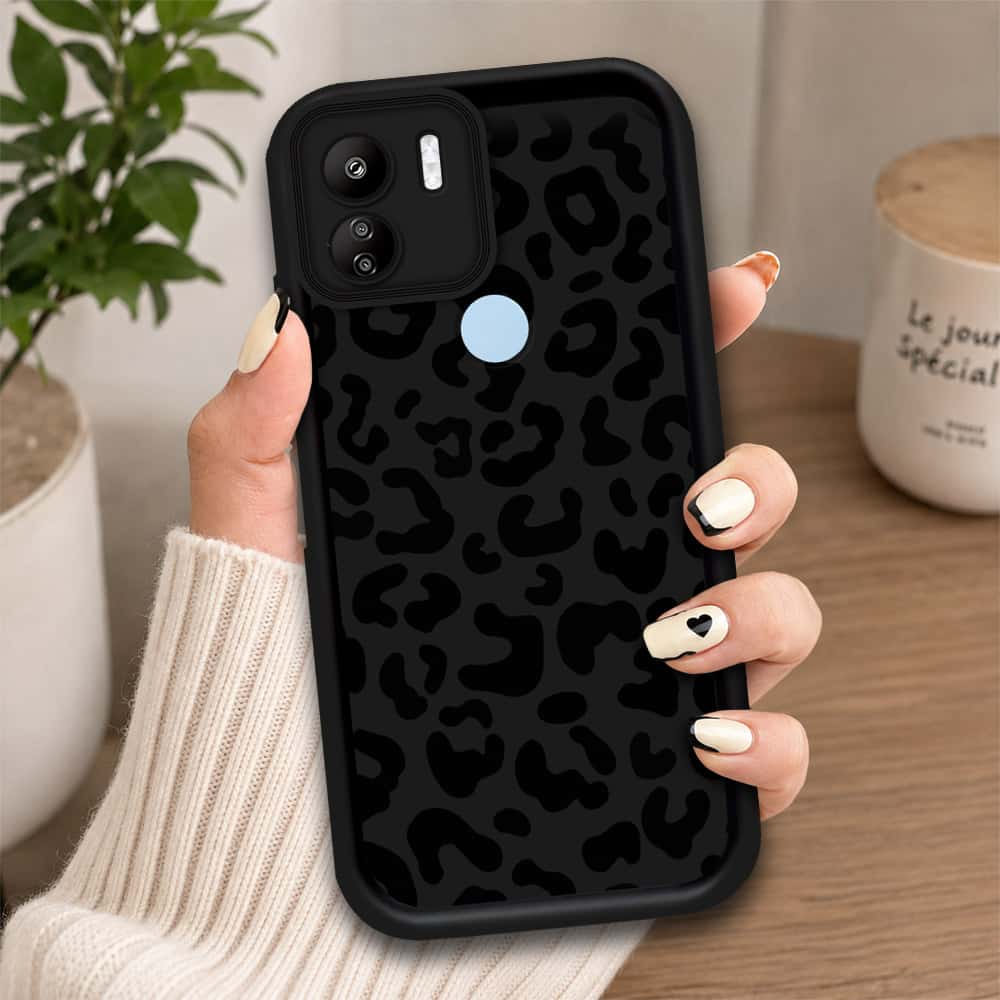 Xiaomi Poco C50 - Black - Classic Leopard Print - ONation Step Up Series - HQ Liquid Silicone Soft Case