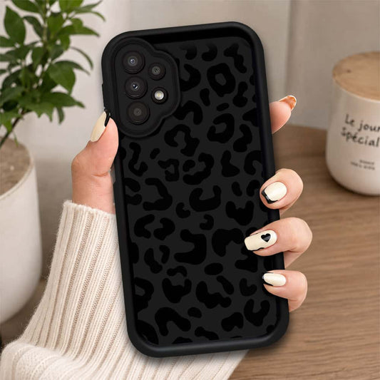 Samsung Galaxy A32 - Black - Classic Leopard Print - ONation Step Up Series - HQ Liquid Silicone Soft Case