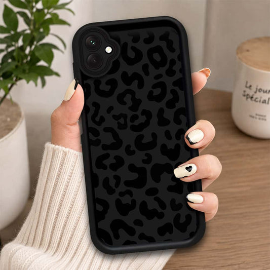 Samsung Galaxy A04 - Black - Classic Leopard Print - ONation Step Up Series - HQ Liquid Silicone Soft Case