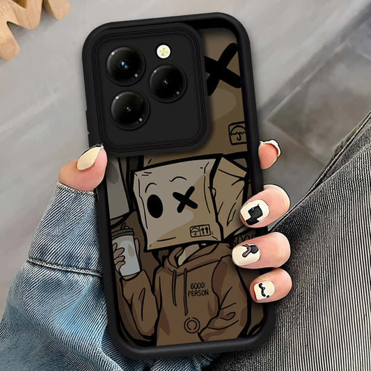Infinix Hot 40 Pro - Black - D1 - ONation Step Up Series - HQ Liquid Silicone Soft Case