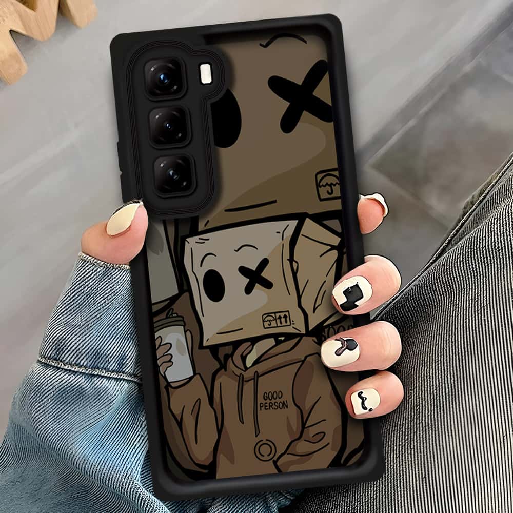 Infinix Hot 60 Pro - Black - D1 - ONation Step Up Series - HQ Liquid Silicone Soft Case