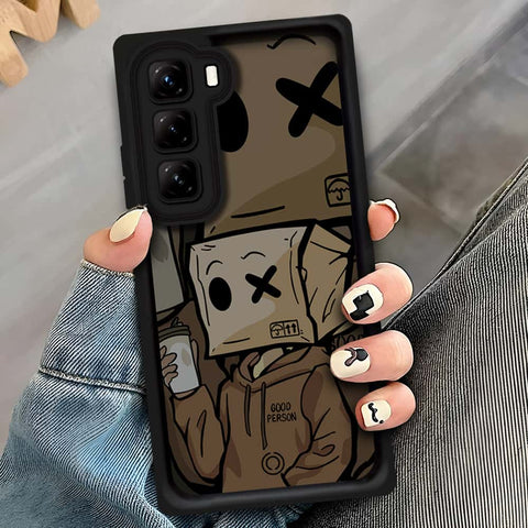 Infinix Hot 60 Pro - Black - D1 - ONation Step Up Series - HQ Liquid Silicone Soft Case