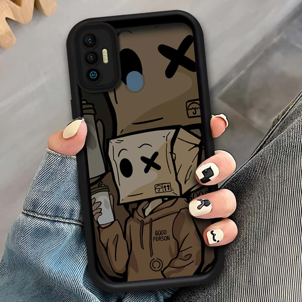 Tecno Spark 7 - Black - D1 - ONation Step Up Series - HQ Liquid Silicone Soft Case