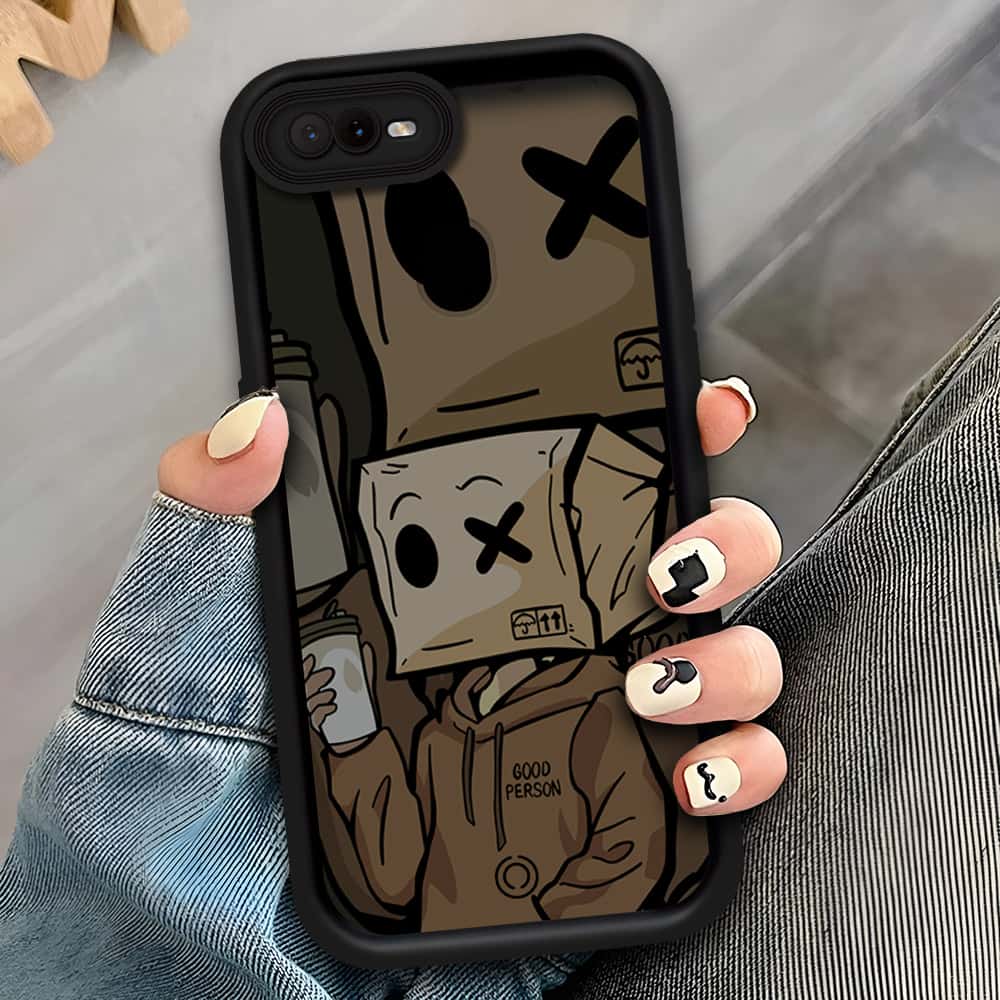 Oppo A12s - Black - D1 - ONation Step Up Series - HQ Liquid Silicone Soft Case