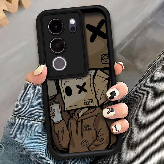 Vivo V29 - Black - D1 - ONation Step Up Series - HQ Liquid Silicone Soft Case