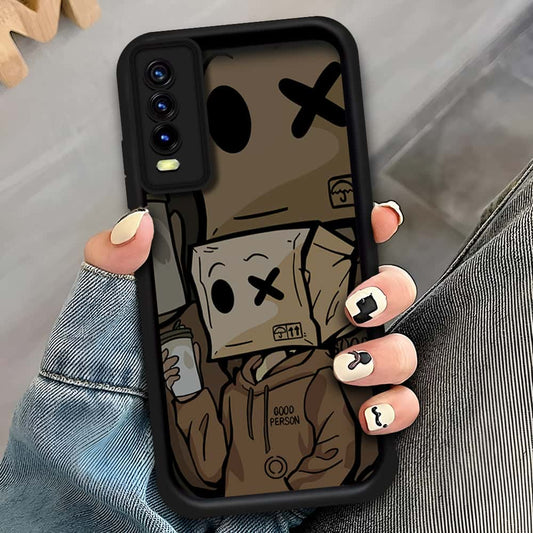 Vivo Y12a - Black - D1 - ONation Step Up Series - HQ Liquid Silicone Soft Case