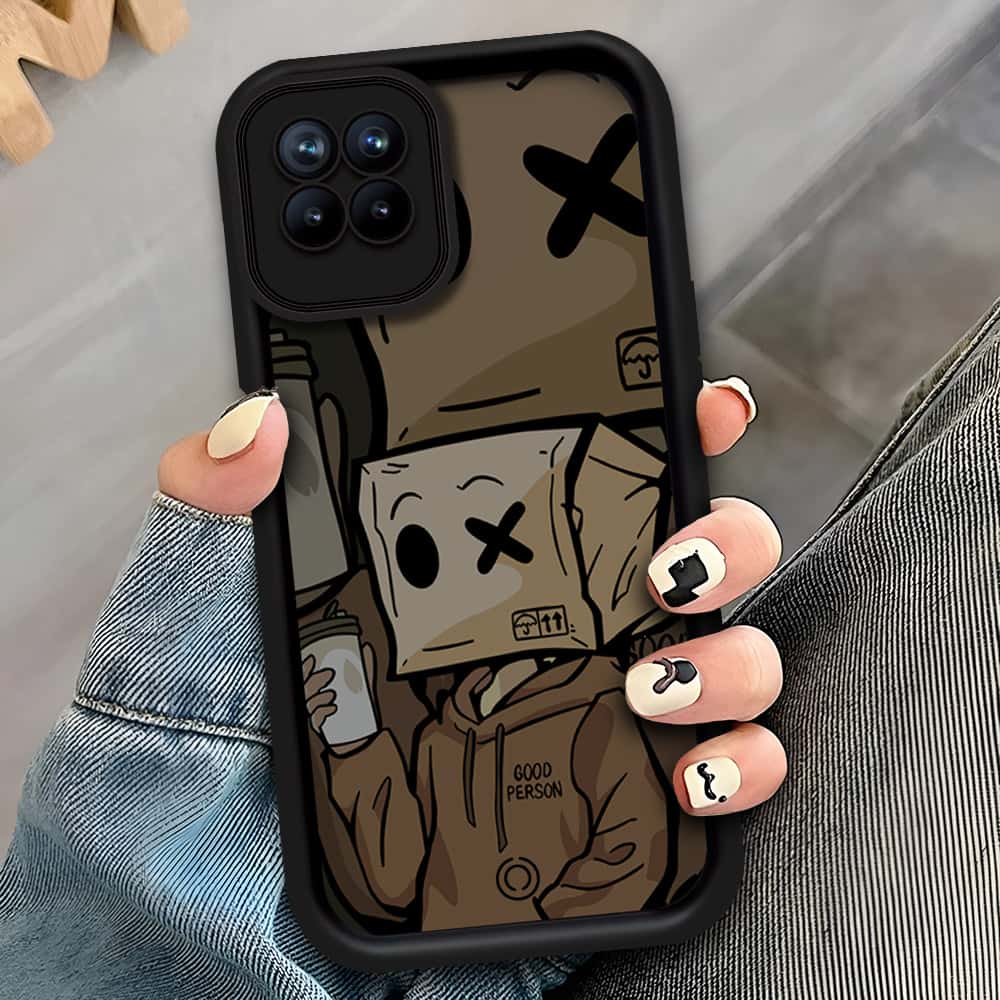 Realme 8i - Black - D1 - ONation Step Up Series - HQ Liquid Silicone Soft Case
