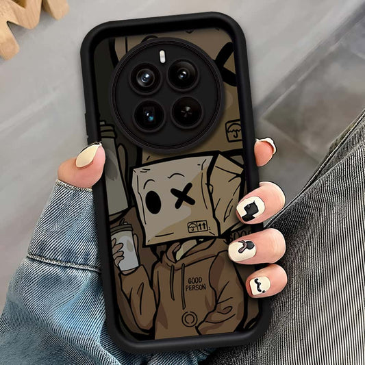 Realme 12 4G - Black - D1 - ONation Step Up Series - HQ Liquid Silicone Soft Case