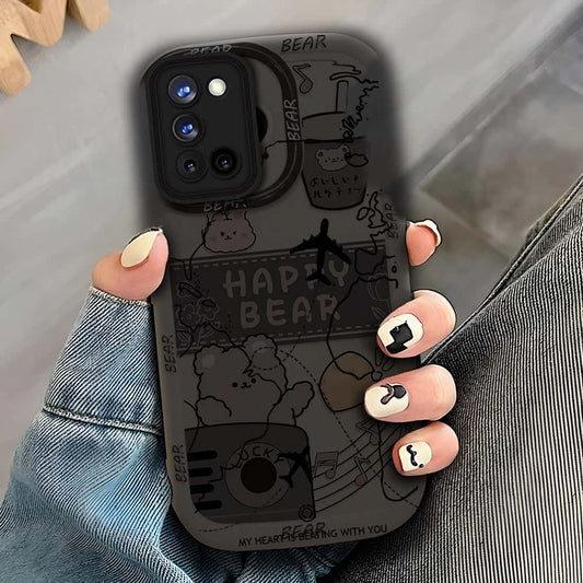 Oppo A52 - Black - Airplane Route Design - ONation Step Up Series - HQ Liquid Silicone Soft Case