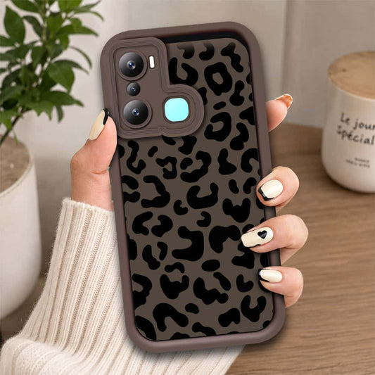 Infinix Hot 20i - Brown - Classic Leopard Print - ONation Step Up Series - HQ Liquid Silicone Soft Case