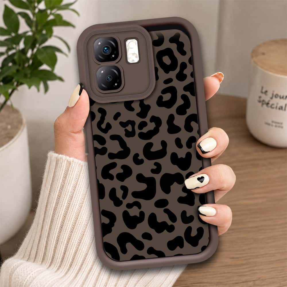 Infinix Hot 50i - Brown - Classic Leopard Print - ONation Step Up Series - HQ Liquid Silicone Soft Case