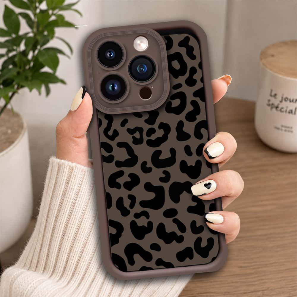 iPhone 14 Pro Max - Brown - Classic Leopard Print - ONation Step Up Series - HQ Liquid Silicone Soft Case