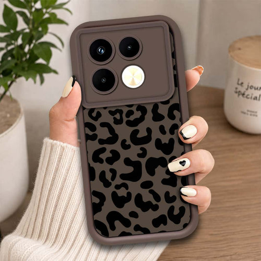 Infinix Note 40 Pro - Brown - Classic Leopard Print - ONation Step Up Series - HQ Liquid Silicone Soft Case