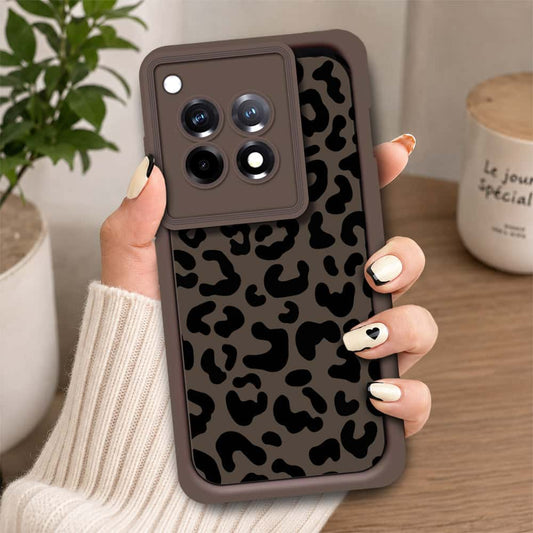 OnePlus 12R - Brown - Classic Leopard Print - ONation Step Up Series - HQ Liquid Silicone Soft Case
