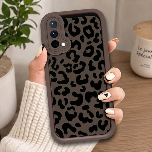 OnePlus Nord CE 5G - Brown - Classic Leopard Print - ONation Step Up Series - HQ Liquid Silicone Soft Case