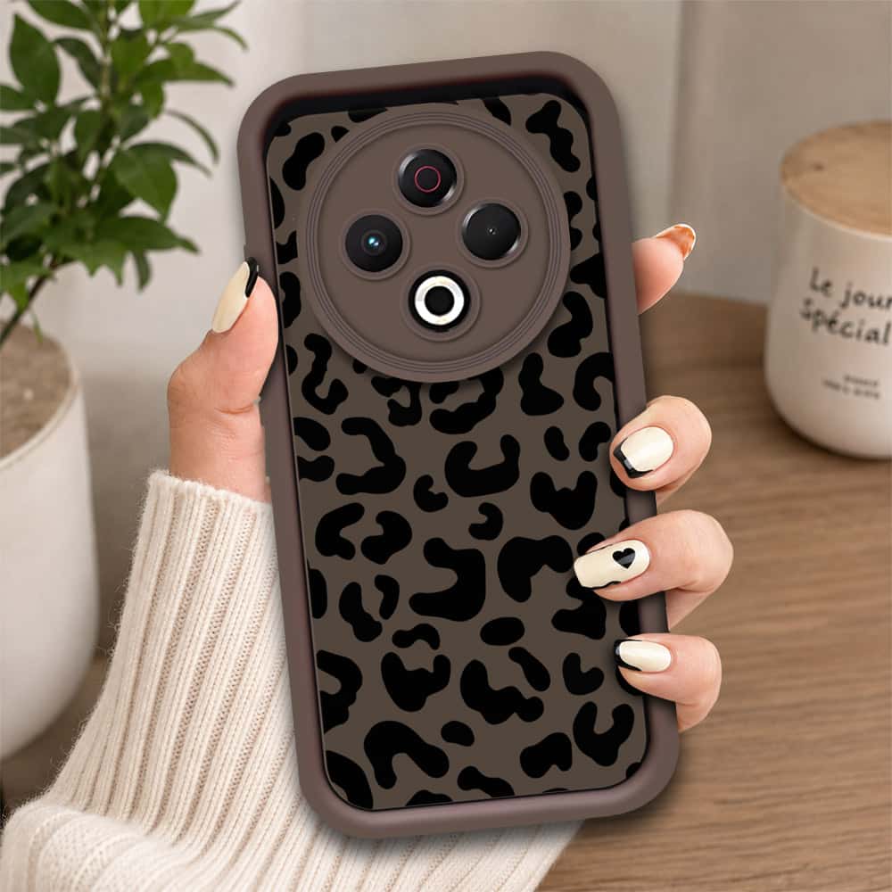 Tecno Spark 30 4G - Brown - Classic Leopard Print - ONation Step Up Series - HQ Liquid Silicone Soft Case