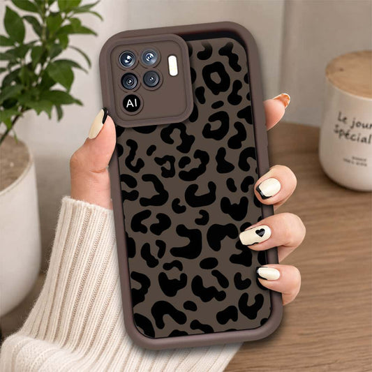 Oppo F19 Pro - Brown - Classic Leopard Print - ONation Step Up Series - HQ Liquid Silicone Soft Case
