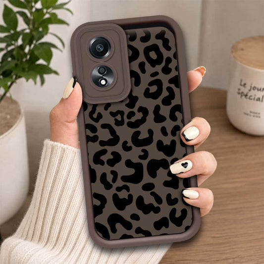Oppo A58 4G - Brown - Classic Leopard Print - ONation Step Up Series - HQ Liquid Silicone Soft Case