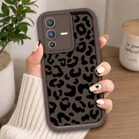 Vivo V23 5G - Brown - Classic Leopard Print - ONation Step Up Series - HQ Liquid Silicone Soft Case