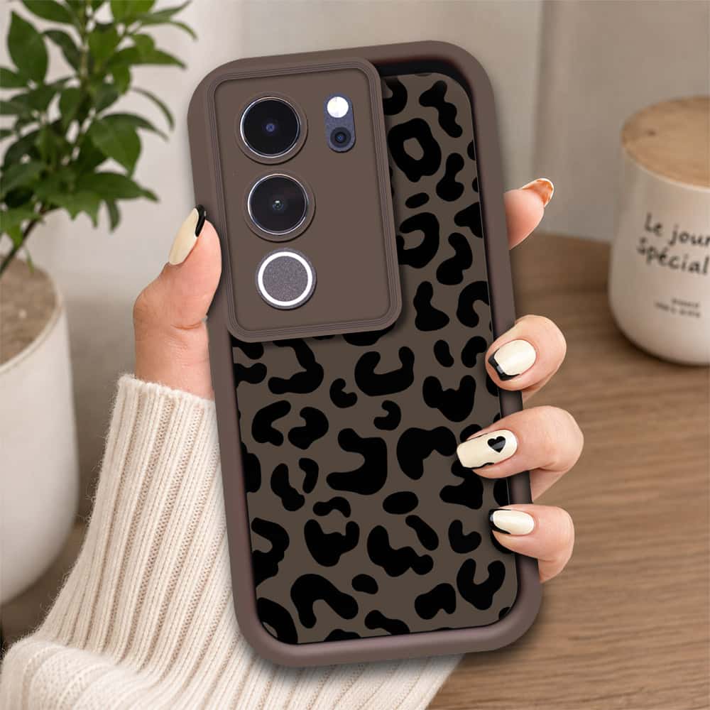 Vivo S17 - Brown - Classic Leopard Print - ONation Step Up Series - HQ Liquid Silicone Soft Case