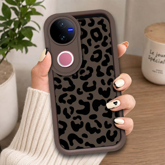 Vivo V50 - Brown - Classic Leopard Print - ONation Step Up Series - HQ Liquid Silicone Soft Case