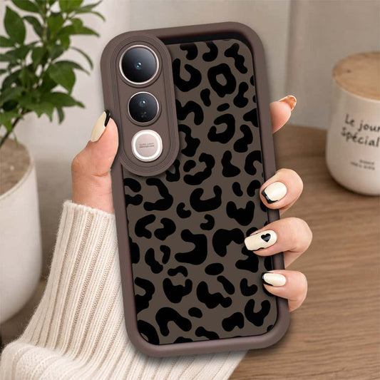 Vivo V50 Lite - Brown - Classic Leopard Print - ONation Step Up Series - HQ Liquid Silicone Soft Case