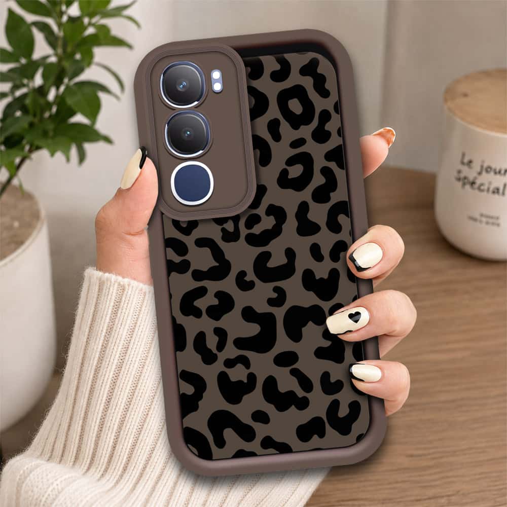 Vivo Y29 5G - Brown - Classic Leopard Print - ONation Step Up Series - HQ Liquid Silicone Soft Case