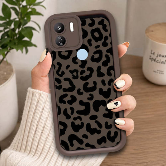 Xiaomi Redmi A1 Plus - Brown - Classic Leopard Print - ONation Step Up Series - HQ Liquid Silicone Soft Case