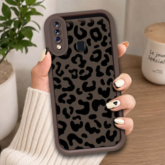 Samsung Galaxy A20s - Brown - Classic Leopard Print - ONation Step Up Series - HQ Liquid Silicone Soft Case