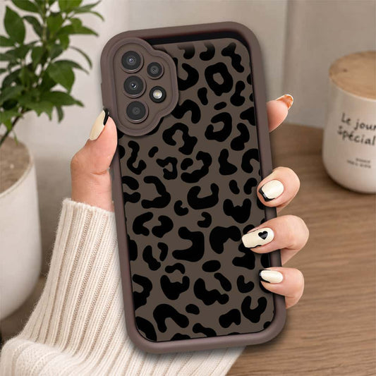 Samsung Galaxy A13 - Brown - Classic Leopard Print - ONation Step Up Series - HQ Liquid Silicone Soft Case