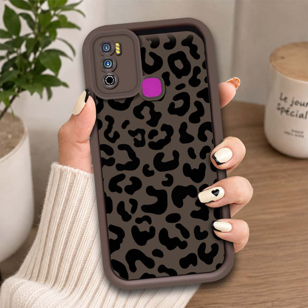 Infinix Hot 9 Play - Brown - Classic Leopard Print - ONation Step Up Series - HQ Liquid Silicone Soft Case