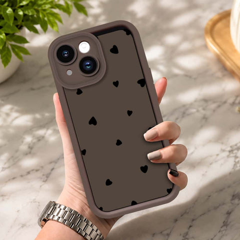 iPhone 14 - Brown - Classic Heart Print - ONation Step Up Series - HQ Liquid Silicone Soft Case
