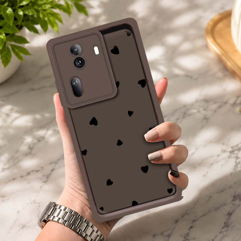 Oppo Reno 11 Pro - Brown - Classic Heart Print - ONation Step Up Series - HQ Liquid Silicone Soft Case