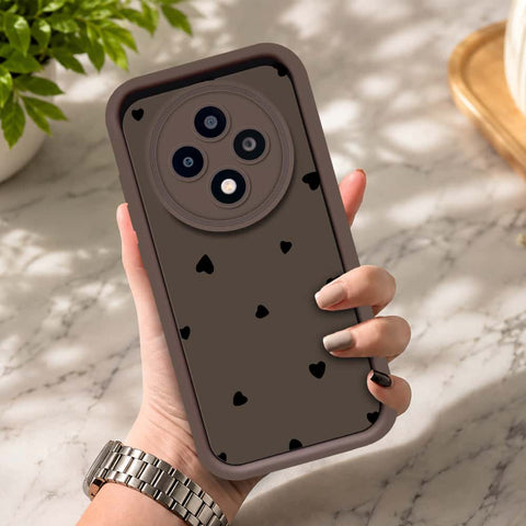 Oppo F27 - Brown - Classic Heart Print - ONation Step Up Series - HQ Liquid Silicone Soft Case