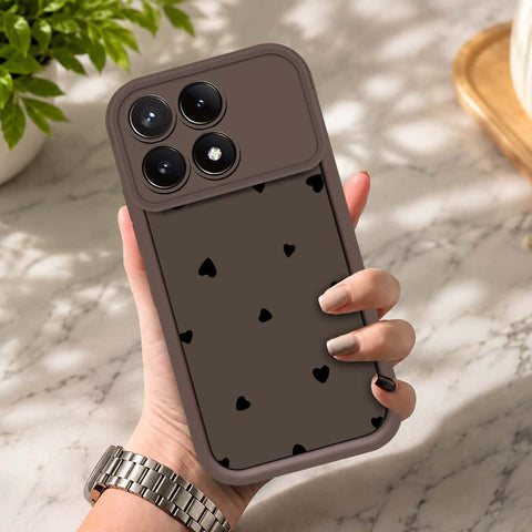 Xiaomi Redmi K70 - Brown - Classic Heart Print - ONation Step Up Series - HQ Liquid Silicone Soft Case